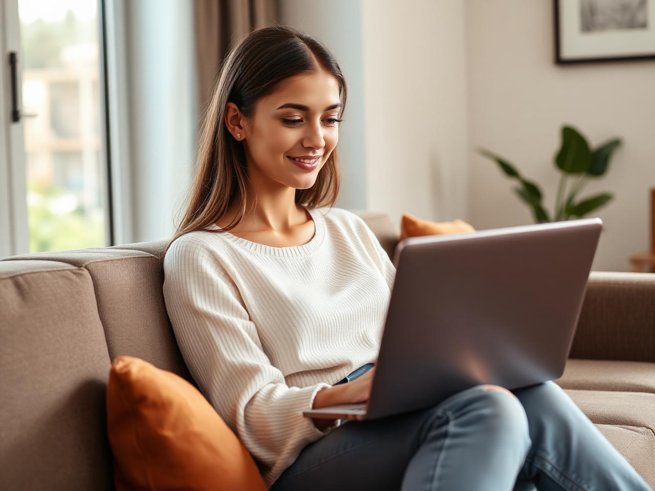 Customer at home using product